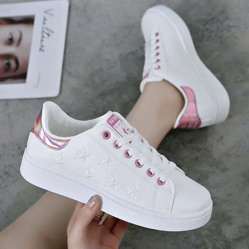 Top Trends: Women's Vulcanized Shoes New Summer Breathable Shoes Sneakers Outdoor Walking Flats Ladies Casual White Shoe Women Sneakers Shoppable Styles