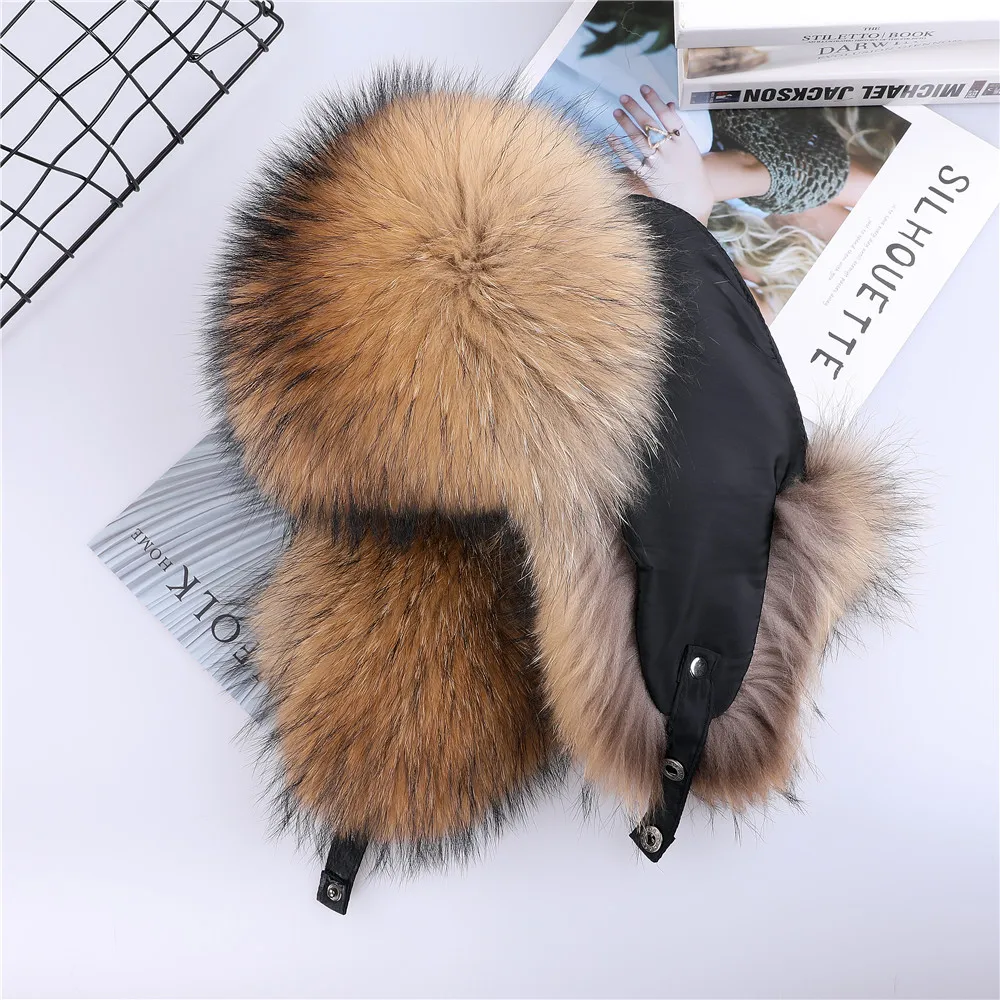 Top Trends: Unisex 100% Real Fur Hat For Women Natural Silver Fox Fur Russian Ushanka Hats Winter Thick Warm Ears Fashion Men&#039;s Bomber Cap Shoppable Styles