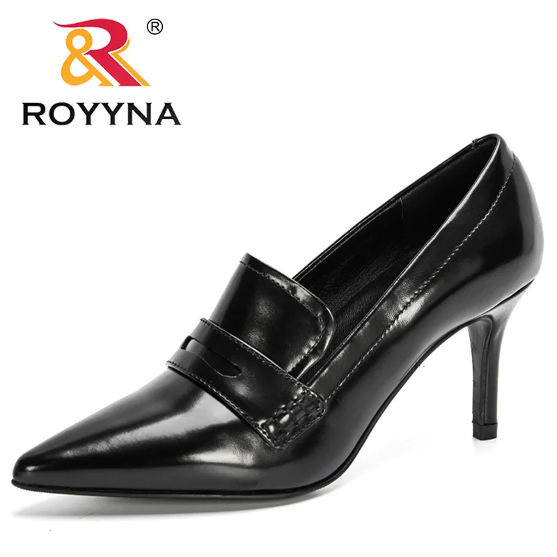 Top Trends: ROYYNA New Designers Original Top Quality Women Pumps Pointed Toe Thin Heels Dress Shoe Nice Leather Wedding Shoes Feminimo Shoppable Styles - Image 6