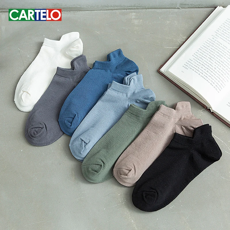 Top Trends: CARTELO Solid Casual Cotton Men&#039;s Socks New Casual Sport Concise Academy Low Tube Socks Soft Male Japanese Korea Sock Shoppable Styles