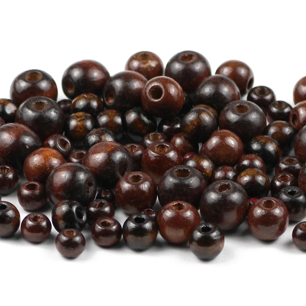 Top Trends: 10~500pcs Brown Natural Wooden Beads 5 / 6 / 8 / 10 / 12MM Eco-Friendly Wood Round Loose Beads For Jewelry Makeing Bracelet DIY Shoppable Styles