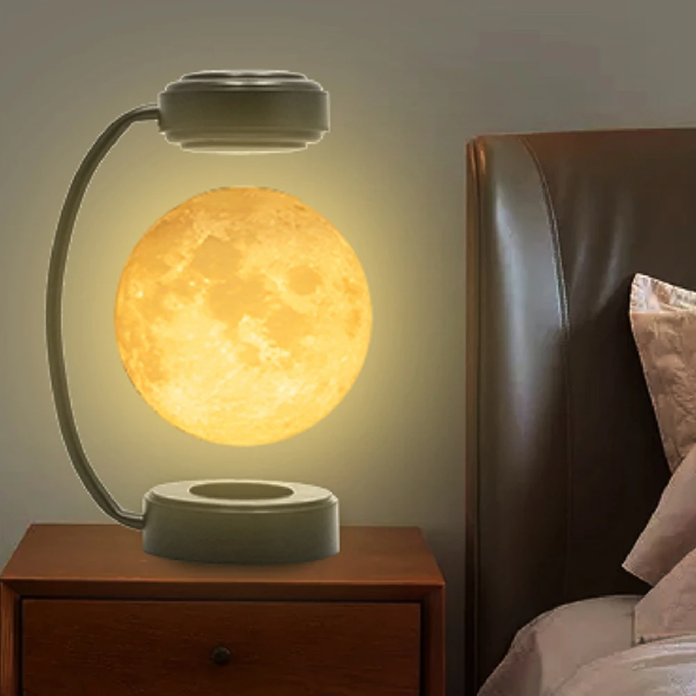Price Review 3D LED Moon Night Light Wireless Magnetic Levitating Rotating Floating Ball Lamp For School Office Bookshop Home Decoration Online Shop