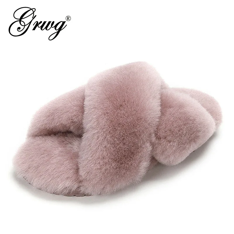 Top Trends: High Quality New Natural Wool Slippers Fashion Winter Women Indoor Slippers Warm Sheep Fur Home Slippers Lady Casual House Shoes Shoppable Styles