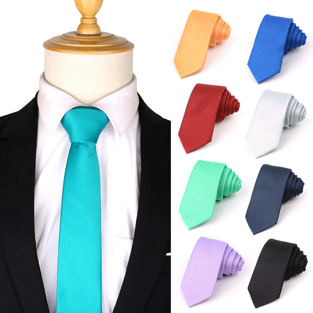 Top Trends: Cheap Neck Ties For Men Fashion Macarons Solid Color Tie 6cm Slim Neck Tie Skinny Necktie For Wedding Party Black Red Mens Ties Shoppable Styles