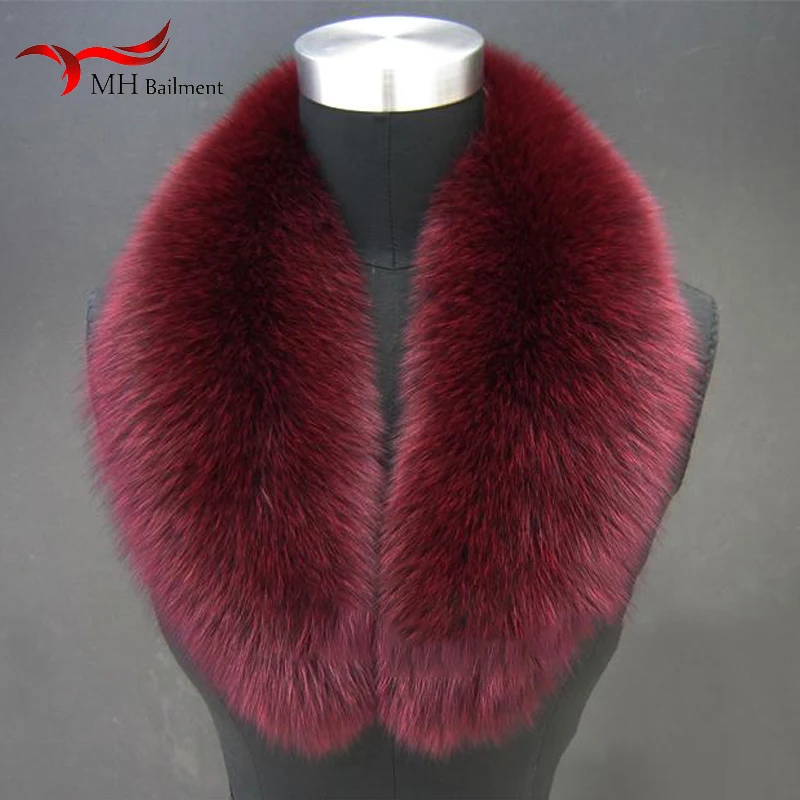 Top Trends: Super Large Real Fox Fur Collar Green Fruit Collar V-collar Horn Collar Fur Scarf Cap Strip For Men And Women Shoppable Styles