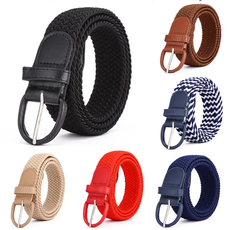 Top Trends: Men Women Elastic Stretch Waist Belt Black Canvas Stretch Braided Elastic Woven Leather Belt Wide Hot Metal Stretch Men's Belts Shoppable Styles