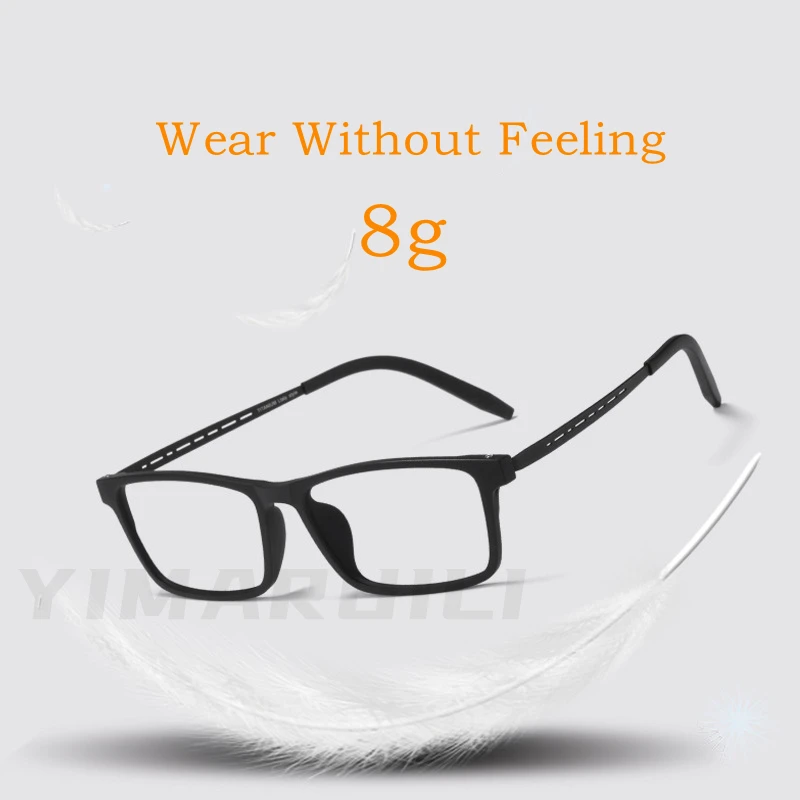 Top Trends: YIMARUILI Ultra-light Fashion TR90 Square Eyewear Pure Titanium Myopia Eyeglasses Optical Prescription Glasses Frame Men 8822T Shoppable Styles - Image 4