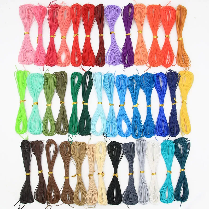 Top Trends: 10 Meter 1mm 40 Color Mix Waxed Cotton String Beading Cord Rope For DIY Jewelry Findings Accessories Making Material Bracelet Shoppable Styles