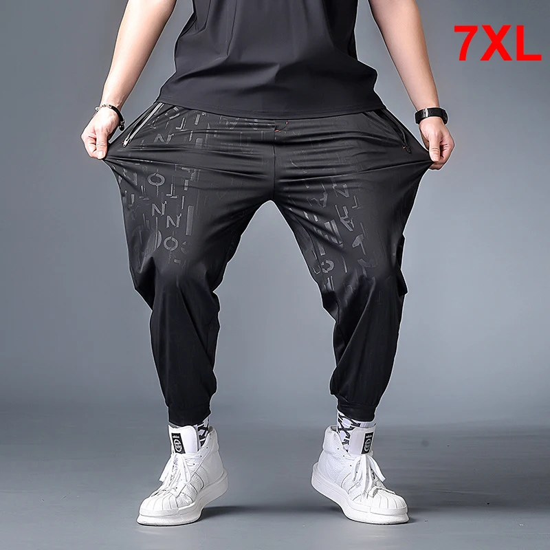 Top Trends: Big Size Pants Men Jogger Streetwear Casual Harem Pant Oversize Sweatpants Letter Print Trousers Plus Size 6XL 7XL HX406 Shoppable Styles