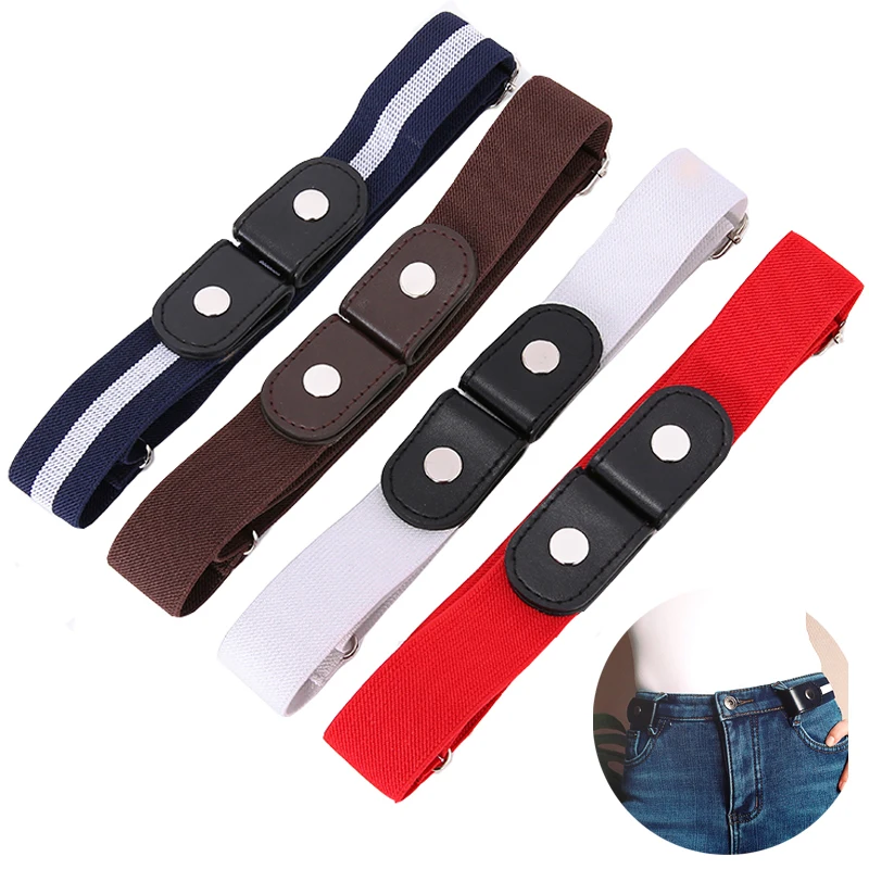 Top Trends: Womans Belt Buckle-Free Waist Jeans Pants No Buckle Stretch Elastic Waist Belts For Men Women Invisible Belt DropShipping Shoppable Styles