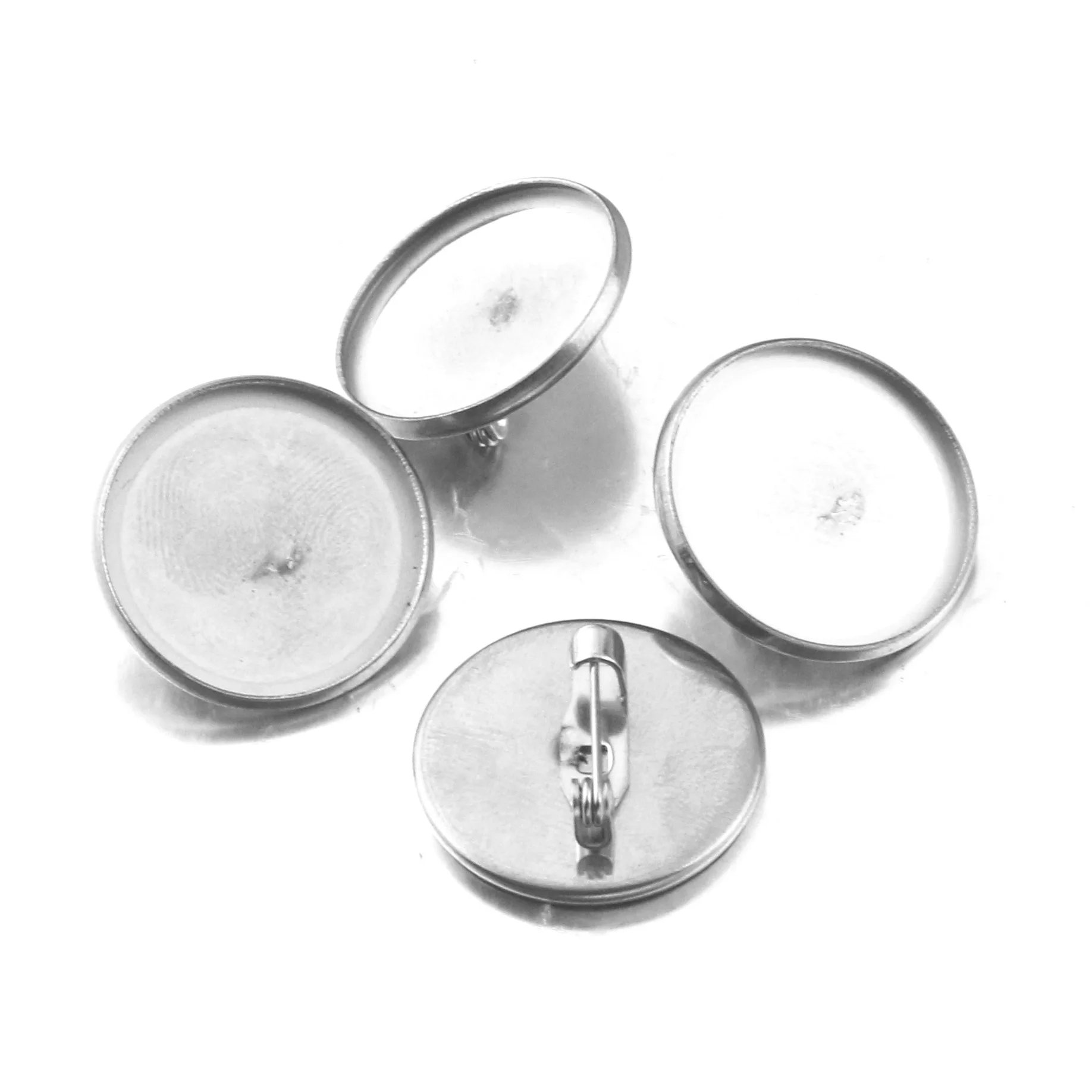 Top Trends: 10pcs / set 14 / 16 / 18 / 20 / 25 / 30mm Stainless Steel Brooch Base Pin Disk Base Pad Bezel Blank Cabochon Trays Backs For Jewelry Making Shoppable Styles - Image 3