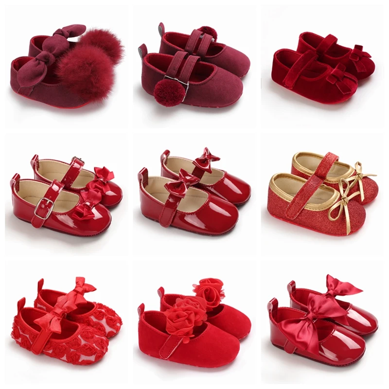 Top Trends: Baby Spring And Autumn Style Lovely Bow Solid Color Soft Sole Princess Shoes 0-18 Months Newborn Baby Casual Walking Shoes Shoppable Styles