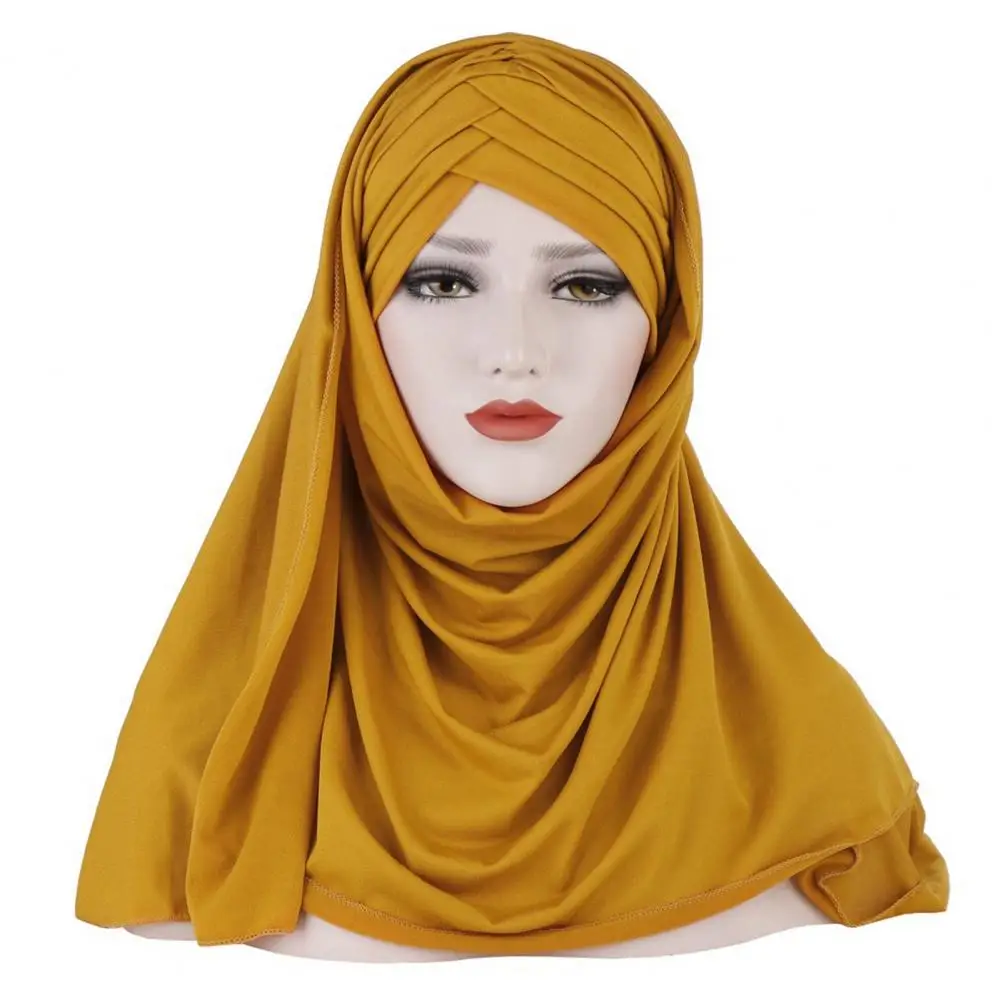 Top Trends: Jersey Scarf Full Coverage Non-slip Pure Color Women Shawls Headscarf For Daily Shoppable Styles - Image 4