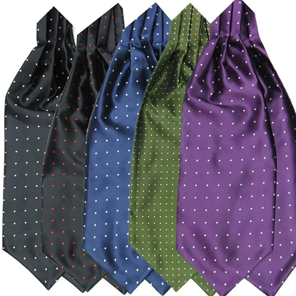 Top Trends: Men's Fashion Smooth Polka Dots Print Ascot Tie Neck Tie Silk Blend Scarf Cravat Shoppable Styles