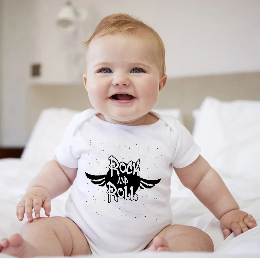 Top Trends: Edgy Fashion Infant Rock Outfits Summer 2021 New Rock And Roll Print Baby Boy Body Set Britain Pop Harajuku Newborn Clothes Shoppable Styles - Image 4