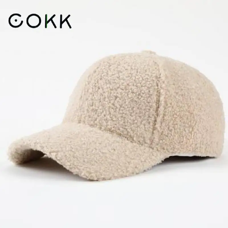 Top Trends: COKK Cap Women Winter Autumn Plush Baseball Cap Solid Color Korean Women Hat Warm Casual Outdoor Caps Casquette Gorras Bone Male Shoppable Styles