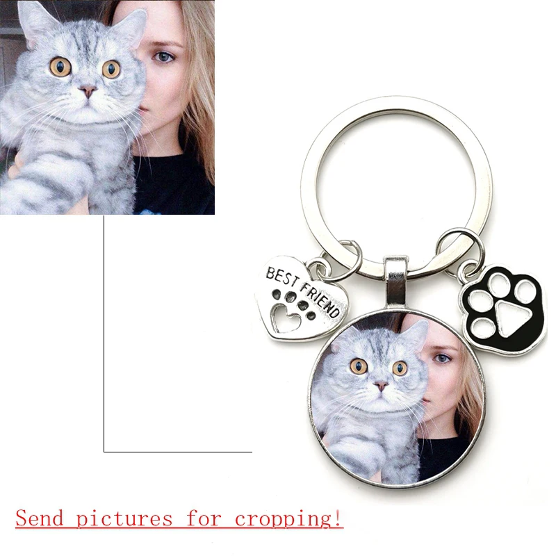 Top Trends: Custom DIY Cat Photo Keychain I Love Dog Glass Crystal Pendant Mini Heart Keychain Car Key Man And Girl Favorite Gift Souvenir Shoppable Styles