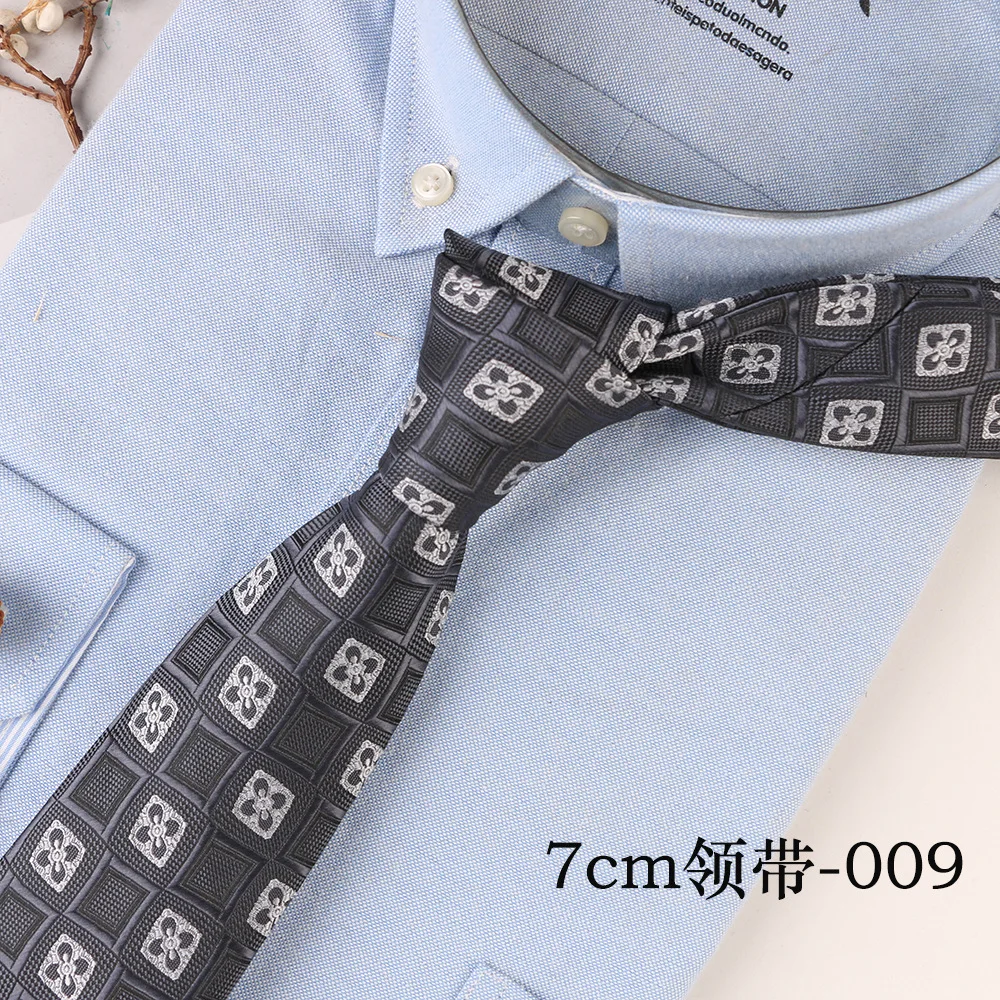 Top Trends: New 7CM Men's Casual Trendy Polyester Silk Floral Checkered Hand Tie Polka Dot Navy Blue Red Shoppable Styles - Image 3