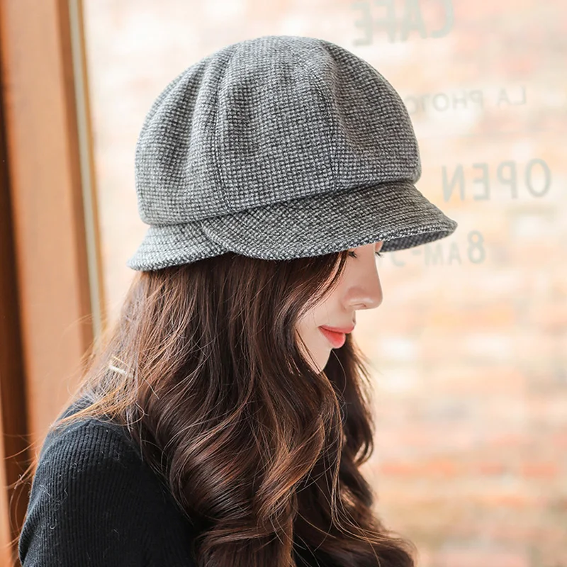 Top Trends: Fashion Winter Bucket Hats For Women Autumn Warm Fishing Caps Elegant Ladies Plaid Cap Casual Houndstooth Cap Girl Fisherman Hat Shoppable Styles - Image 2