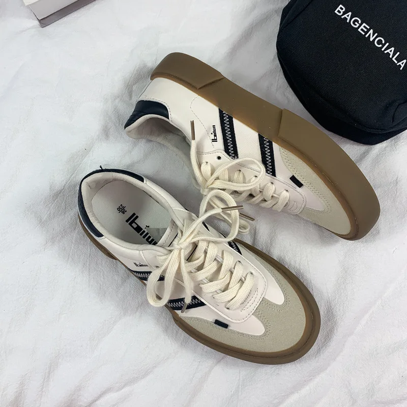 Top Trends: 2021 Autumn New Luxury Shoes For Woman Classic Sneakers Women Leather Retro Low Cut Lace -up Casual Women Sneakers Plus Size 44 Shoppable Styles - Image 4