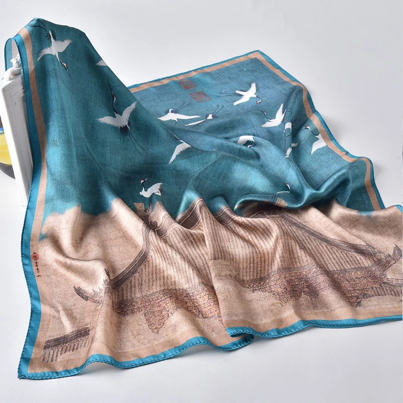 Top Trends: 100% Silk Square Scarf For Women 65x65cm Beautiful Design Pattern Printed Luxury Elegant Silk Kerchief Handkerchief Real Silk Shoppable Styles - Image 6