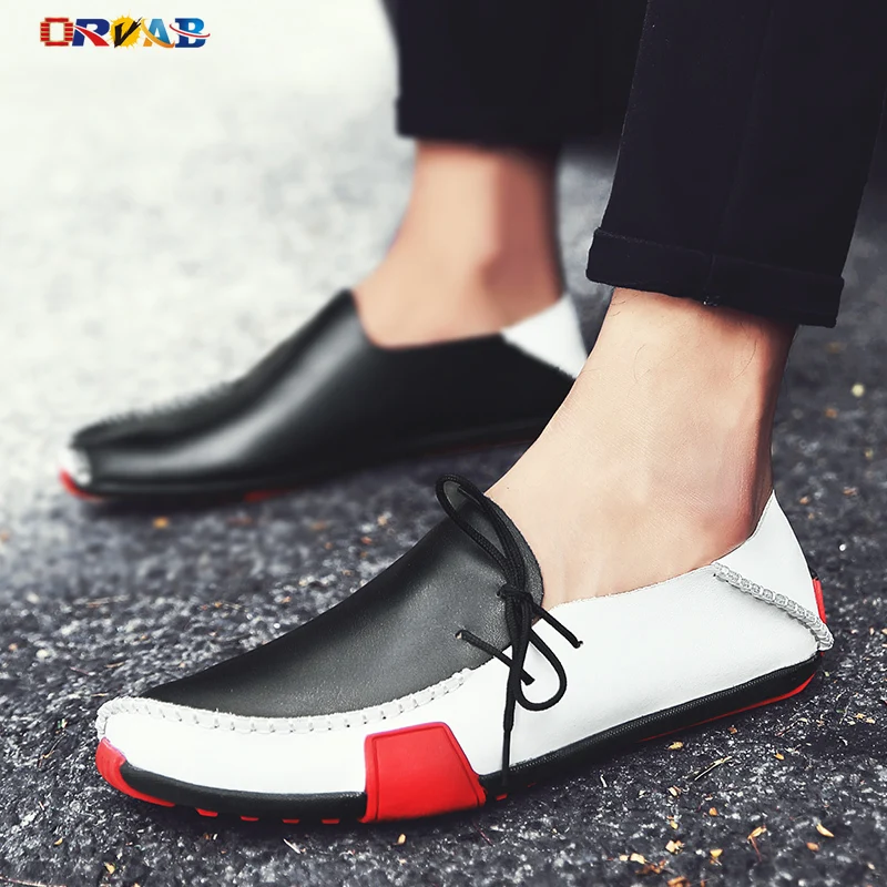 Top Trends: Men Shoes Brand Fashion Handmade Shoes Male Leather Casual Shoes Driving Moccasin Soft Comfortable Luxury Sneakers Men Flats Shoppable Styles