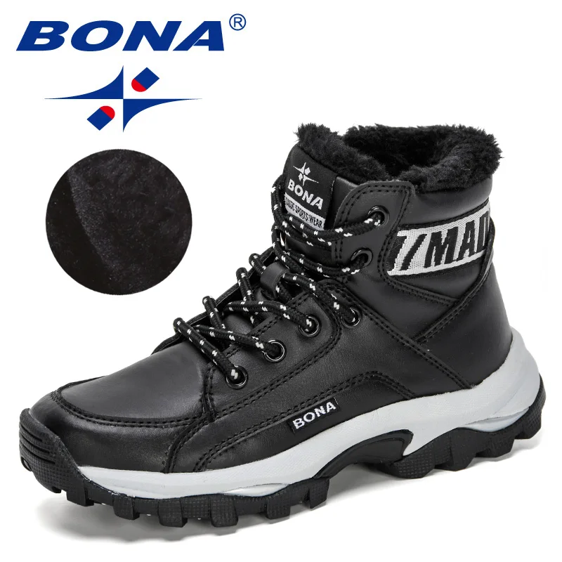 Top Trends: BONA 2020 New Designers Warm Winter Boots Boys Kids Outdoor Shoes Wind-Resistant Lining Plush Snow Boots Children High Top Comfy Shoppable Styles