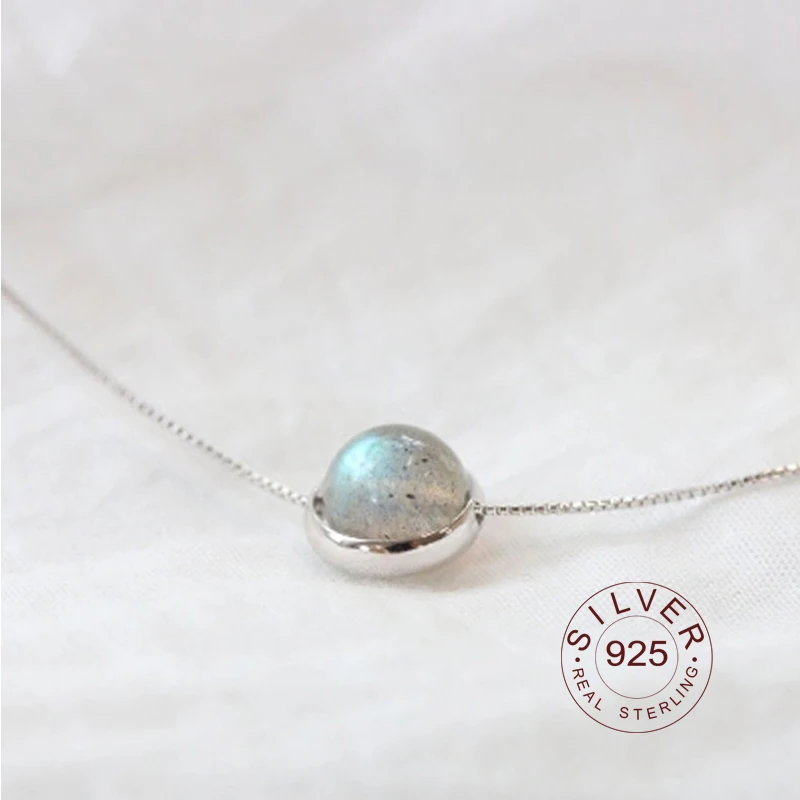 Top Trends: Real 925 Sterling Silver Necklace Moonstone Bead Necklaces & Pendants For Women Handmade 925 Sterling Silver Fashion Jewelry Shoppable Styles