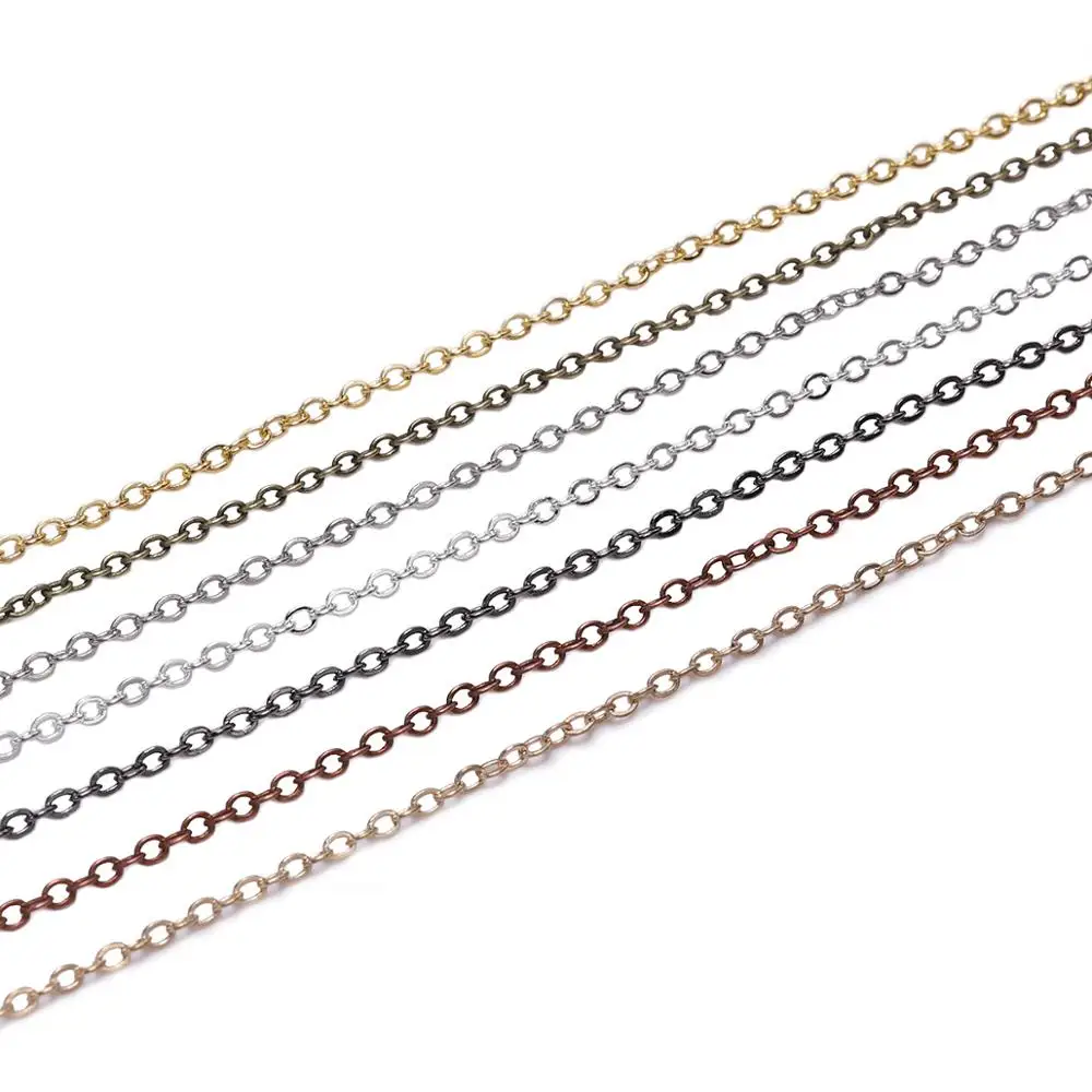 Top Trends: 5m / lot Width 1.5 2mm Gold Copper Oval Link Necklace Chain For Jewelry Making Findings Accessories Bracelet DIY Supplies Shoppable Styles