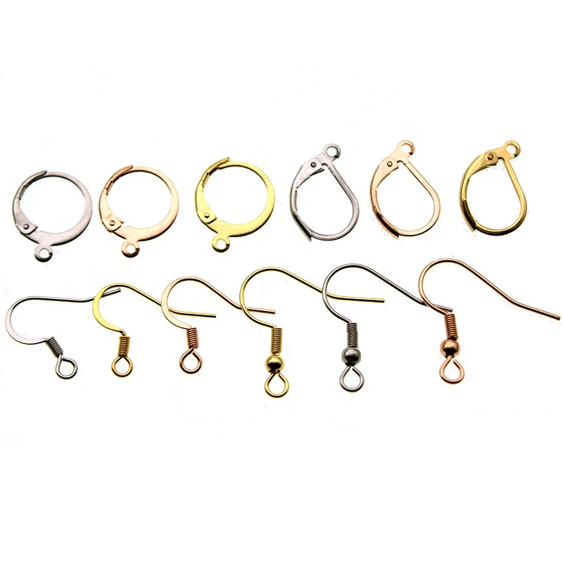 Top Trends: 20PCS 316 Stainless Steel Earring Hooks Hypoallergenic Gold Plated French Earring Clasp For DIY Earrings Jewelry Making Findings Shoppable Styles