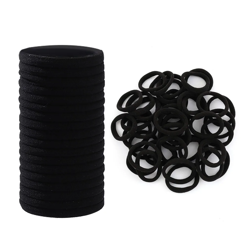 Top Trends: 40pcs Seamless Towel Loop Hair Rope High Elasticity Black Rubber Bands Girl Hair Accessories Bundle Hair New Arrivals Shoppable Styles - Image 3