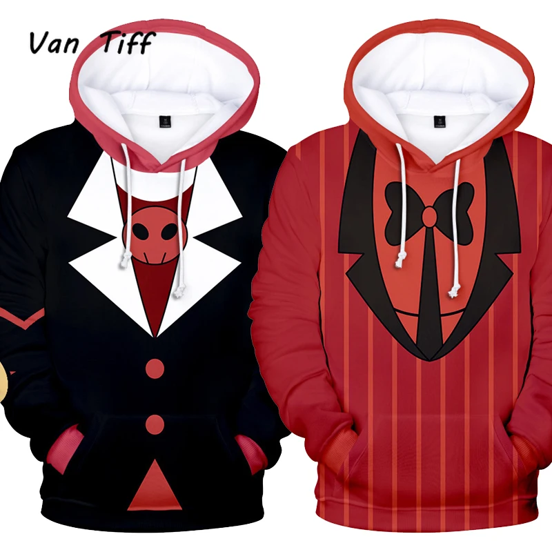 Top Trends: Hazbin Hoodie Cosplay Charlie Dust Costumes Vaddie Sweatshirt Hotel 3D Printing Hooded Cosplay Costume Adult Kids Shoppable Styles