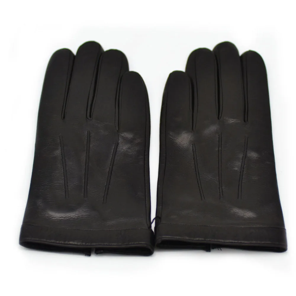 Top Trends: Man Fashion Whole Piece Of Real Lambskin Sheep Leather Gloves In Black Shoppable Styles - Image 5