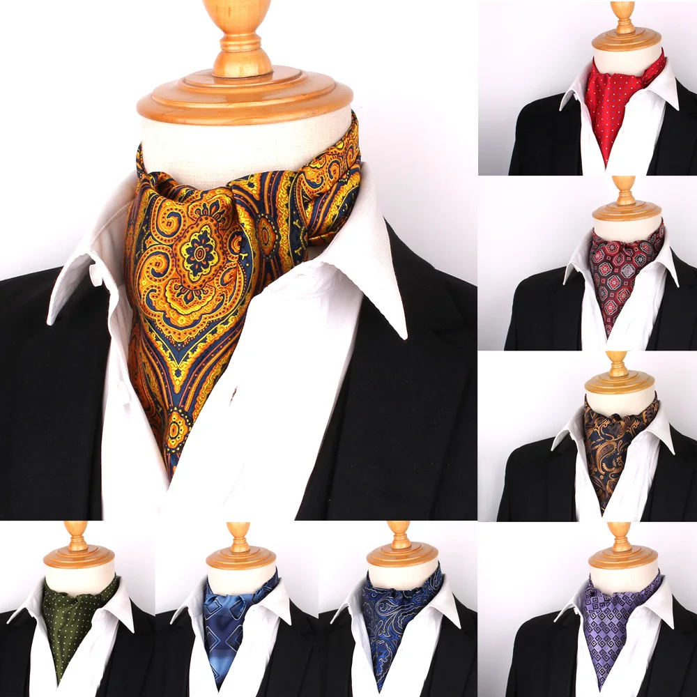 Top Trends: New Floral Paisley Men Cashew Tie Wedding Formal Cravat Ascot Scrunch Self British Gentleman Polyester Soft Neck Tie Luxury Shoppable Styles