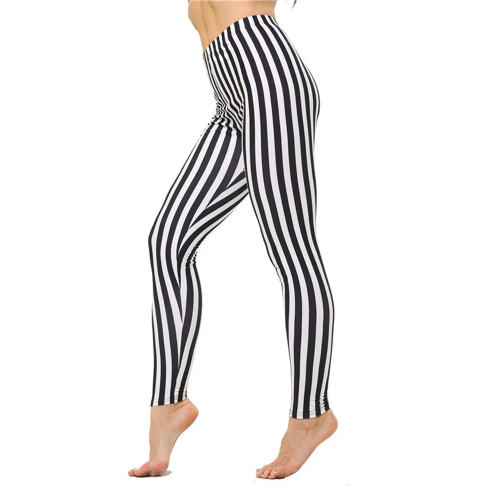 Top Trends: YRRETY Women Black And White Striped Leggings Stretchy Plaid Houndstooth Print Pencil Pants Autumn Push Up Fitness YogaTrousers Shoppable Styles