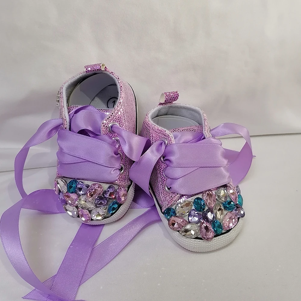 Top Trends: Handmade Luxury Rhinestones Baby Girl Shoes First Walker Sparkle Bling Crystals Princess Shoes Shower Gift Shoppable Styles