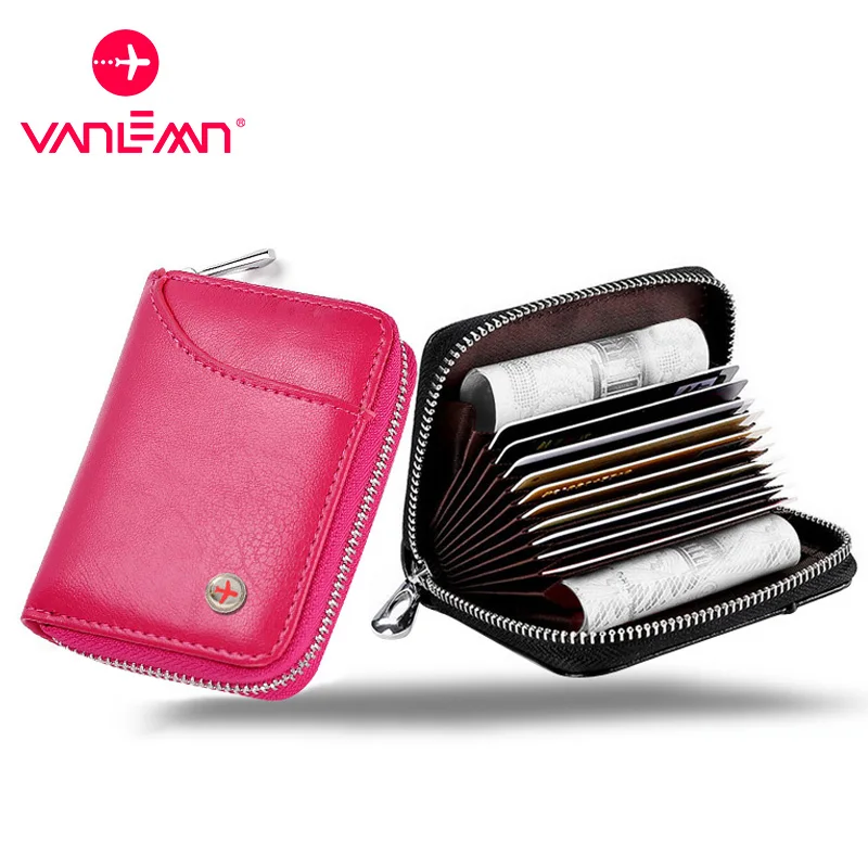 Top Trends: Anti-Theft RFID Credit Card Wallet Women Card Holder Wallet Men Designer Business ID Card Holder Luxury Zipper Pocket Coin Purse Shoppable Styles