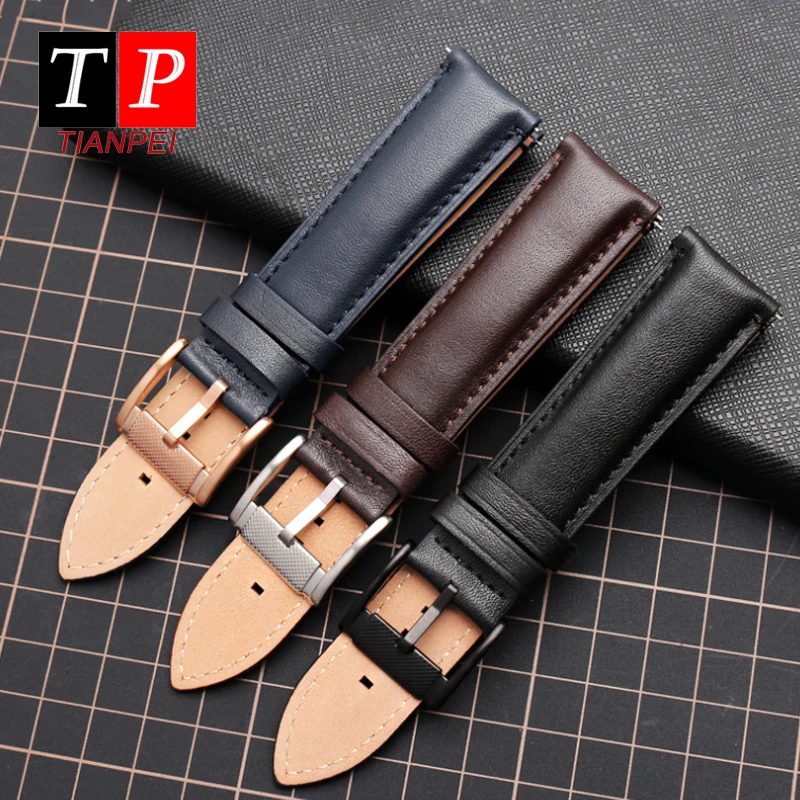 Top Trends: Genuine Leather 22mm Watch Strap For FOSSIL FS4835 / FS5237 / ME3052 / FTW1114 Cowhide 20mm Watch Band Replace Waterproof Bracelet Men Shoppable Styles