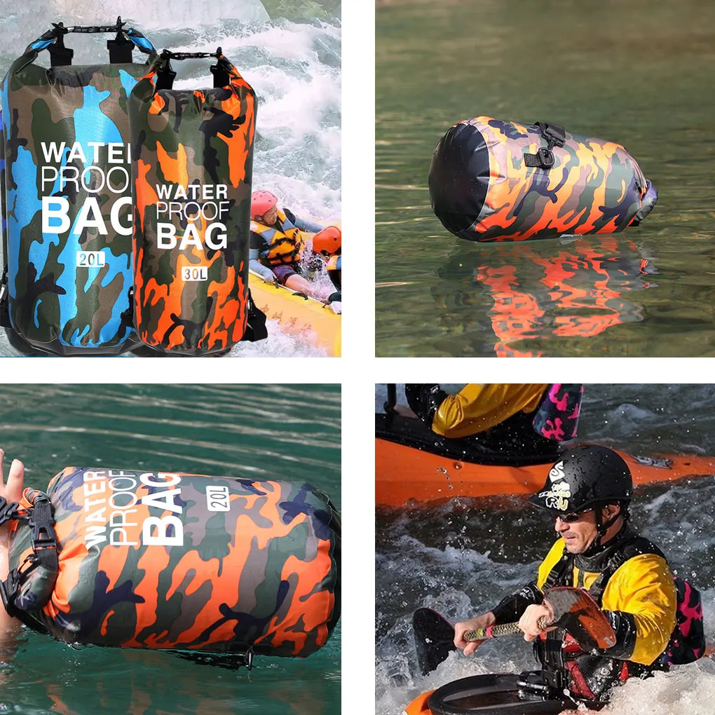 Top Trends: 2 / 5 / 10 / 15L Outdoor Camouflage Waterproof Dry Bags Portable Rafting Diving Dry Bag Sack PVC Swimming Bags For River Trekking Shoppable Styles - Image 2