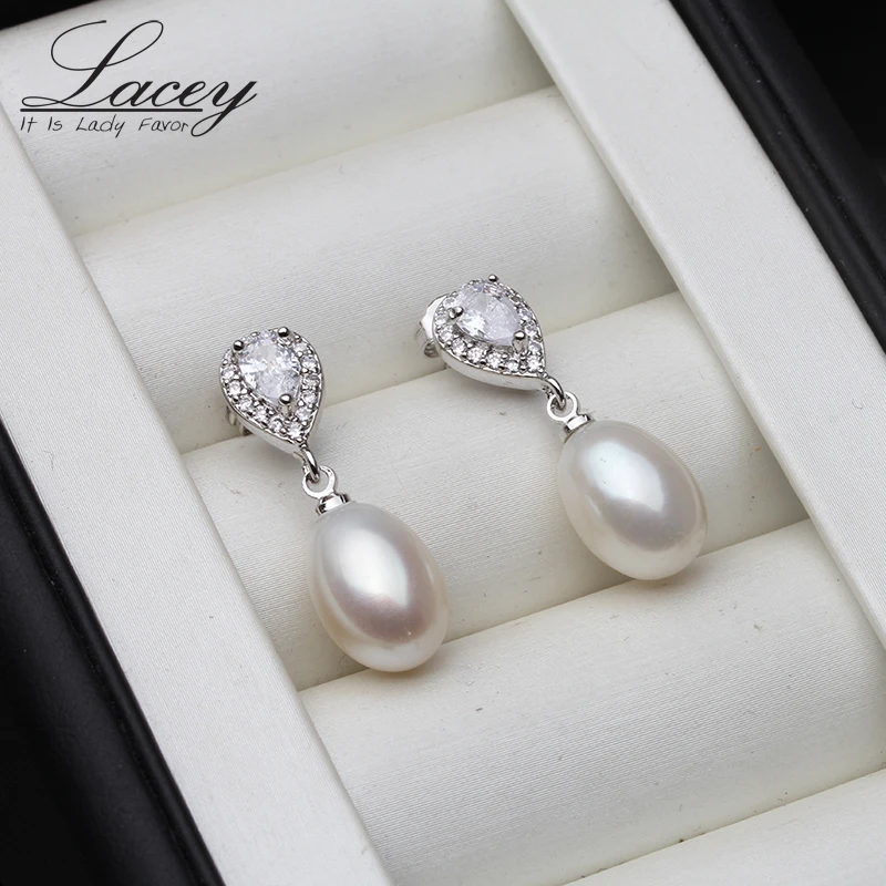 Top Trends: Fashion Freshwater Pearl Earrings Drop Earrings For Women, 925 Silver Natural Pearl Earrings Wedding Jewelry Shoppable Styles