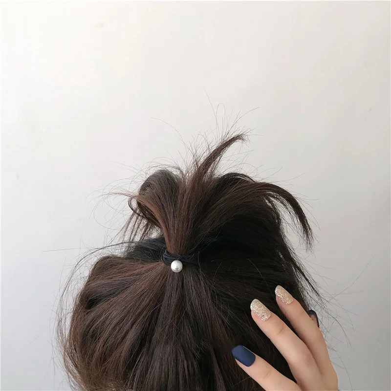 Top Trends: 1 / 5 PC Cute Set Hair Ties Rings Elastic Hair Girl Breves Sets Headwear Korean Pearl Ponytail Elastic Band Hair Accessories Shoppable Styles