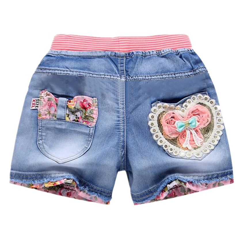 Top Trends: New Summer Kids Short Denim Shorts For Girls Fashion Girl Short Princess Jeans Children Pants Girls Shorts Flower Girls Clothing Shoppable Styles