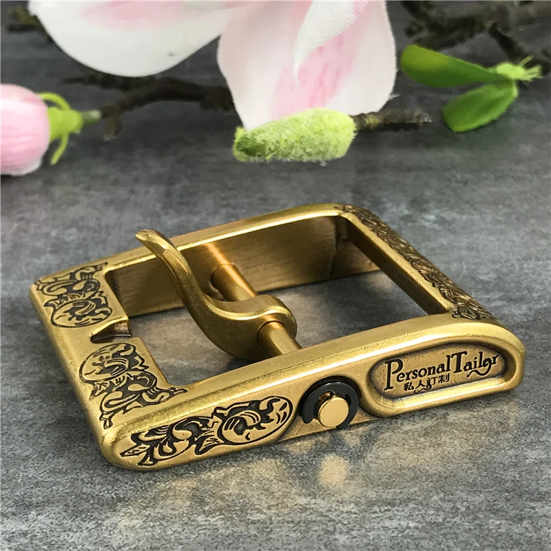 Top Trends: Luxury Carving Solid Brass Belt Buckles For Men Belt Waist Buckle For Belt DIY Accessories Leather Craft Men Buckle Belt BK0002 Shoppable Styles