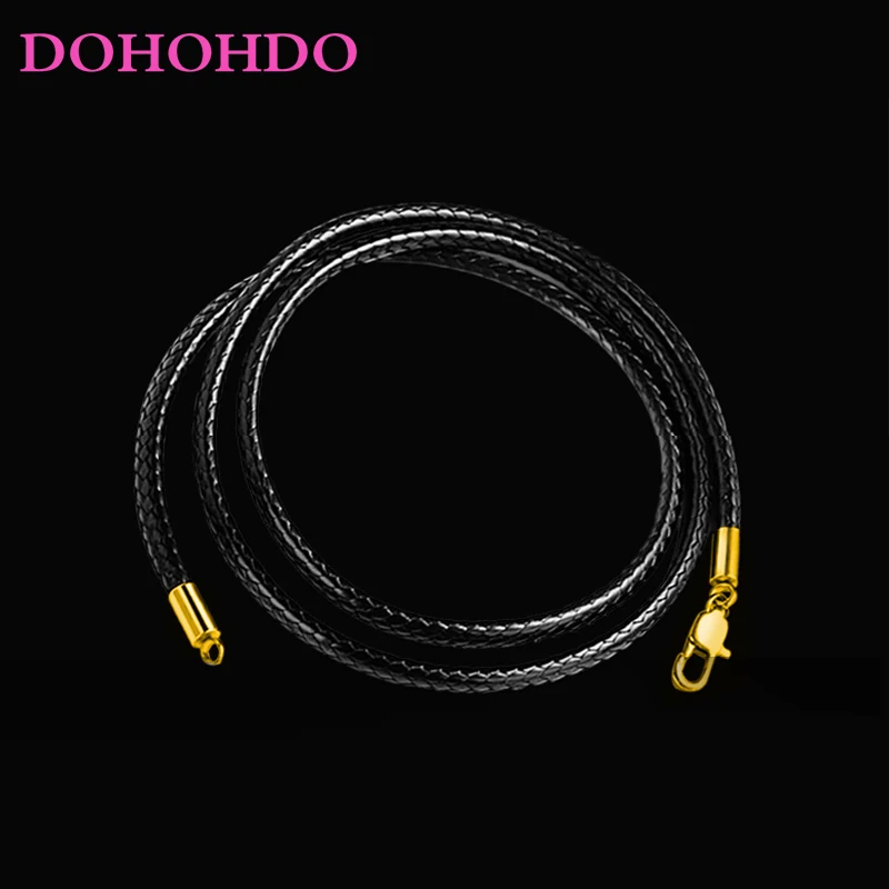 Top Trends: 1.5-3mm Necklace Cord Leather Cord Wax Rope Chain With Stainless Steel Gold Color Lobster Clasp For DIY Necklace Jewelry Making Shoppable Styles