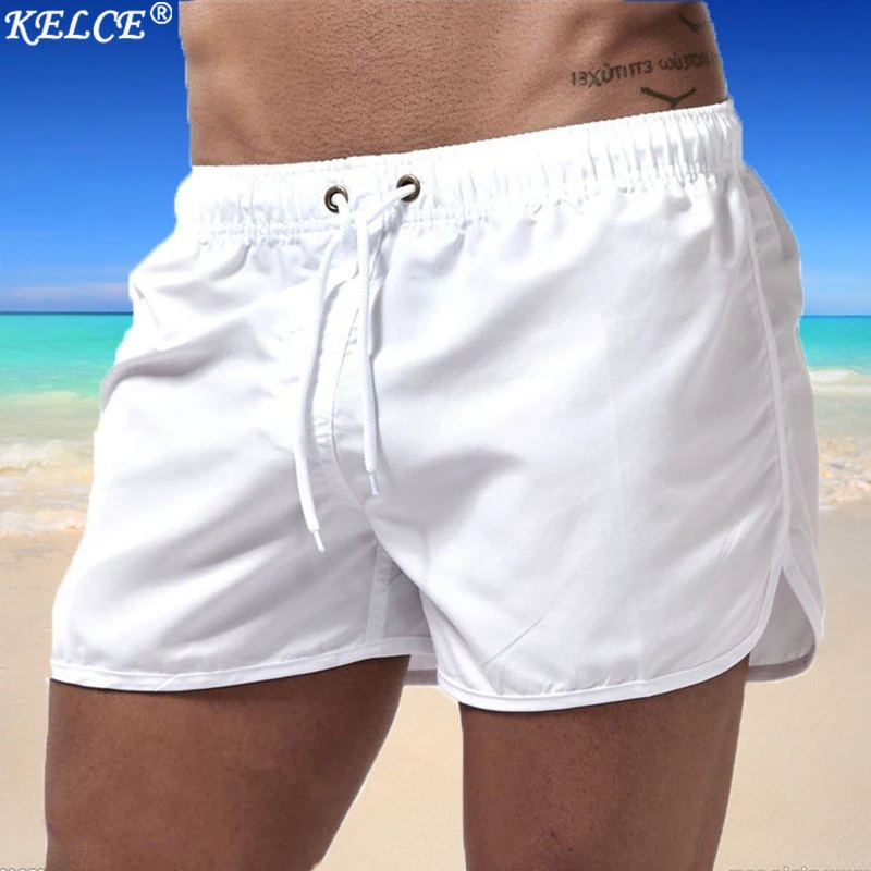 Top Trends: New Men's Summer Swimwear Solid Color Beach Board-shorts Swimsuits Running Sports Casual Breathable Homme Short Pants Shoppable Styles