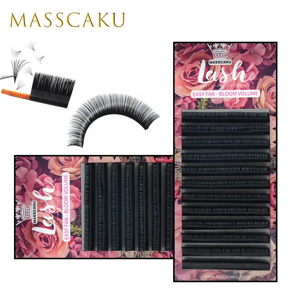 Top Trends: MASSCAKU Easy Fan Makeup Lashes Auto Blooming Eyelash Extensions For Professional Eye Lash Building 0.05 / 0.07 / 0.10 Faux Mink Shoppable Styles