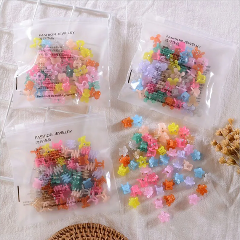 Top Trends: 50PCS / Set Colorful Flower Small Crab Hair Claw Clips Girls Kids Acrylic Cute Mini Candy Star Hair Clamp Hairpin Hair Accessories Shoppable Styles - Image 4