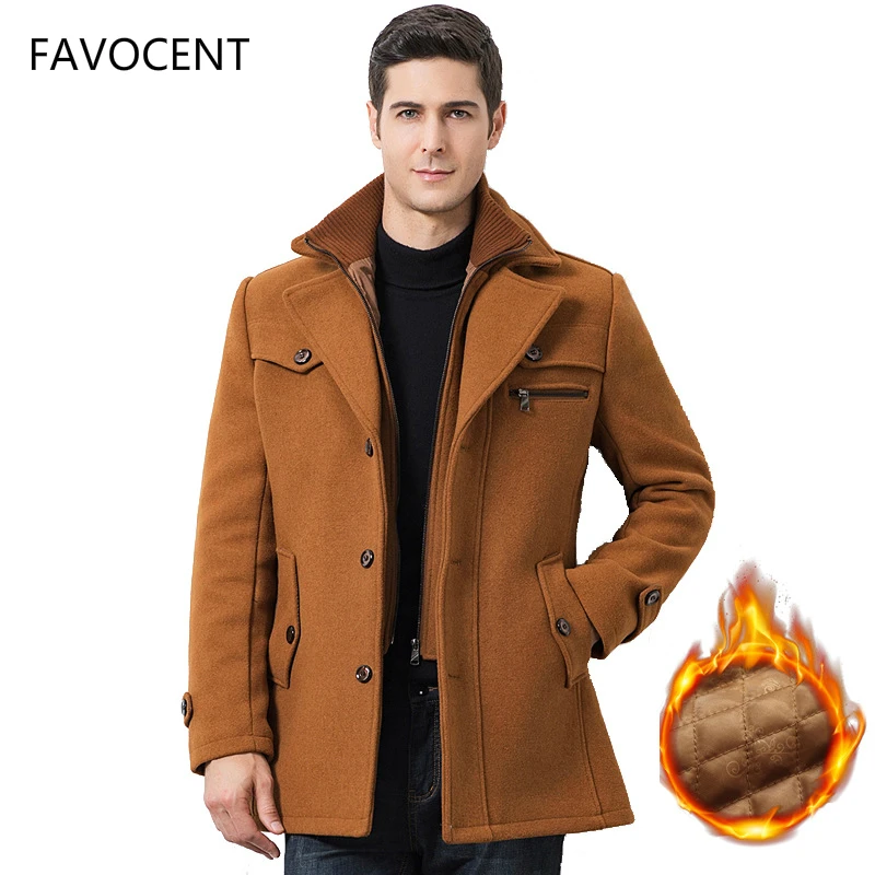 Top Trends: Winter Men&#039;s Casual Wool Trench Coat Fashion Business Medium Solid Thicken Slim Windbreaker Overcoat Jacket Male Plus Size 5XL Shoppable Styles