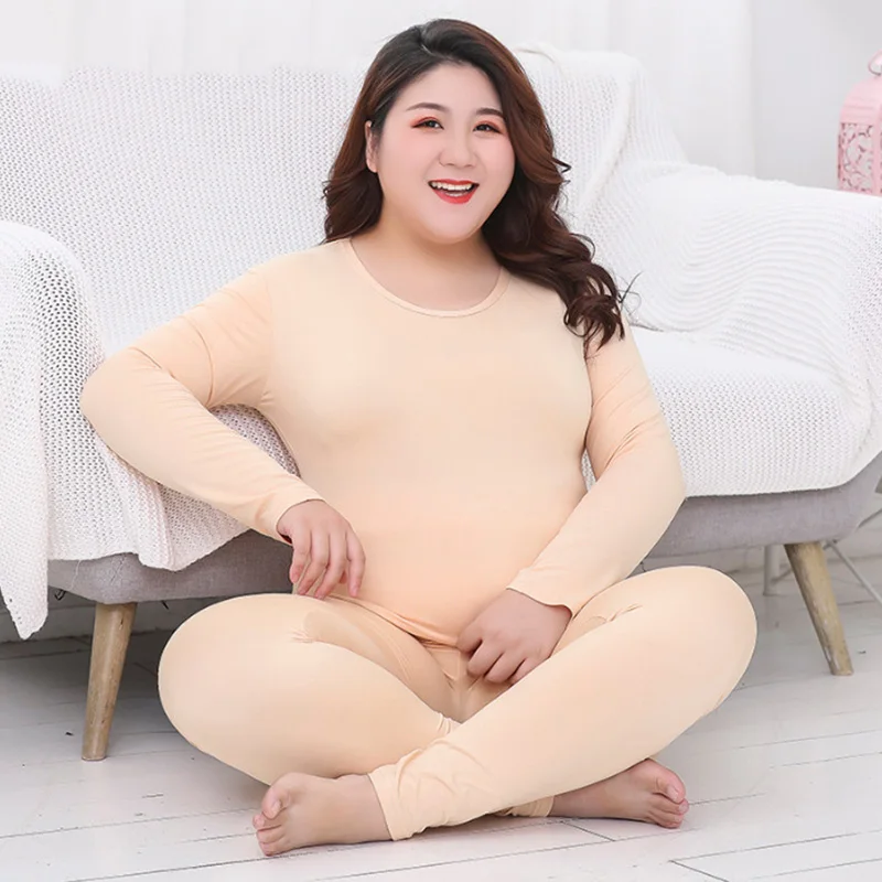 Top Trends: Large Size Women's Thermal Underwear Long Underwear Set Winter Seamless Antibacterial Warm Intimates Women Lingerie Suits Shoppable Styles