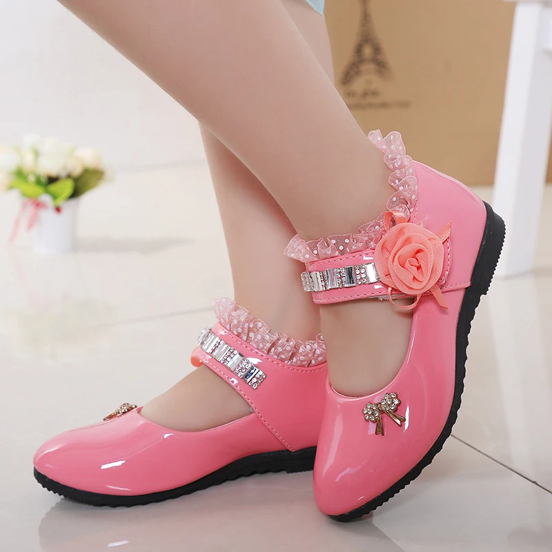 Top Trends: 2020 New Children Elegant Princess PU Leather Sandals Kids Girls Wedding Dress Party Beaded Shoes For Girls Shoppable Styles